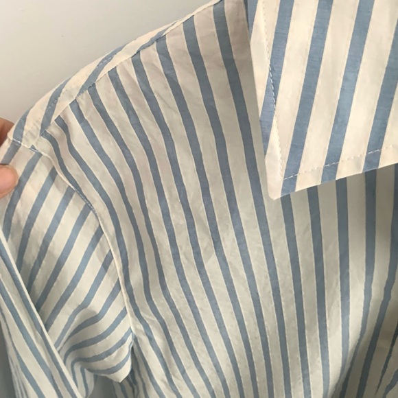 Sezane Sky Blue and White Striped Shirt - Picture 11 of 13
